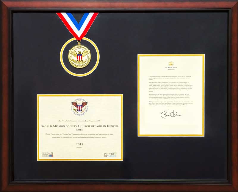 Presidents Call To Service Award 2015 for Church of God About Us Page