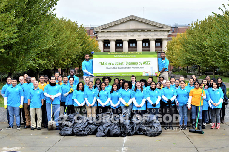 ASEZ, wmscog, world mission society church of god, boston, ma, massachusetts, cleanup, landscaping, reduce crime, volunteerism, new england, Hurricane Willa, Brookline, mother's street