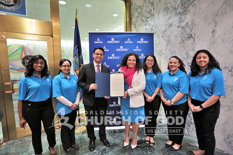 ASEZ together with Assemblywoman Nathalia Fernandez at the New York State Capitol.