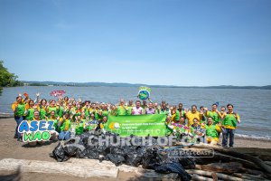 Group photo of ASEZ WAO during their Haverstraw Beach State Park Cleanup in New York.