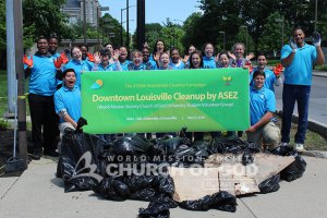 Group shot ASEZ volunteers during their JCTC cleanup in Louisville, KY