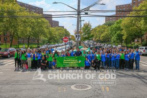 Group shot of ASEZ volunteers during their Randall Avenue cleanup in Castle Hill, NY