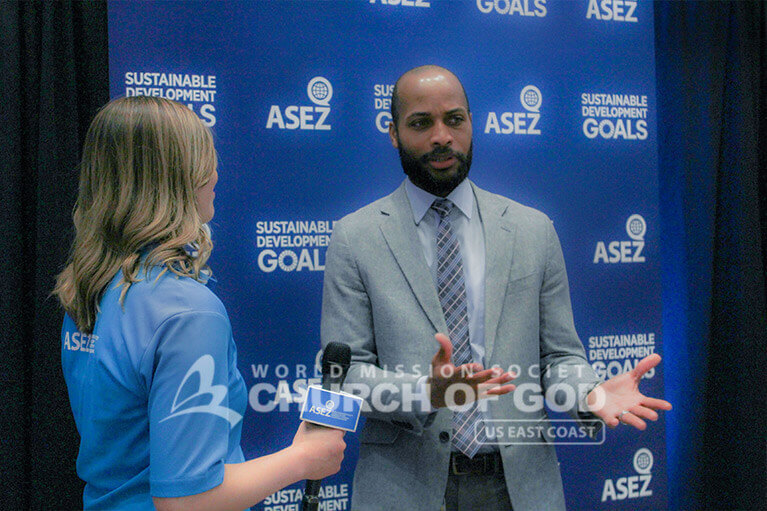 Rashaad Abdur-Rahman speaking about ASEZ's Crime Prevention Forum in Louisville, KY