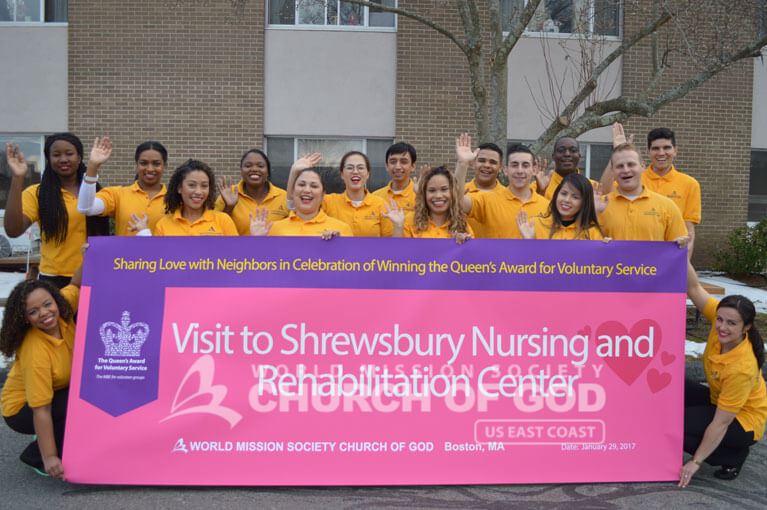 World Mission Society Church of God, wmscog, volunteers, volunteerism, residents, seniors, shrewsbury, nursing, rehabilitation, home, center, elderly, visit