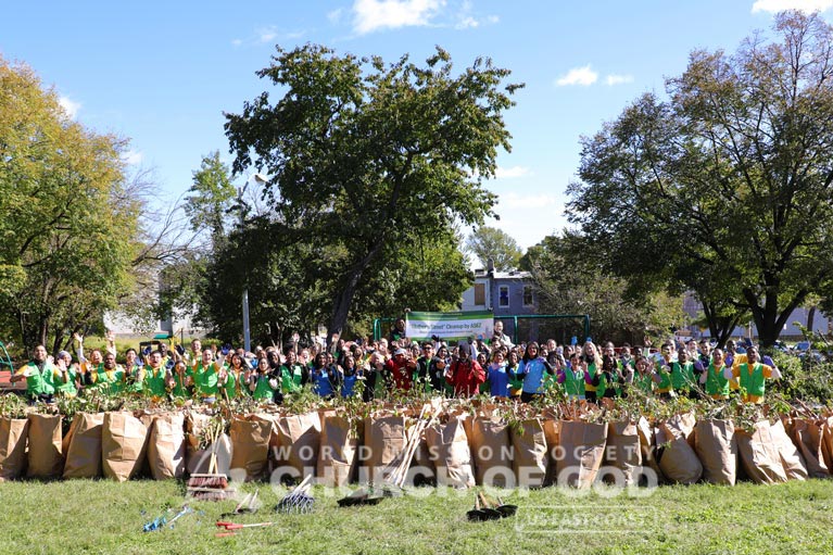 ASEZ, wmscog, world mission society church of god, maryland, baltimore, cleanup, flower planting, reduce crime, volunteerism, mother's street, Briscoe Park
