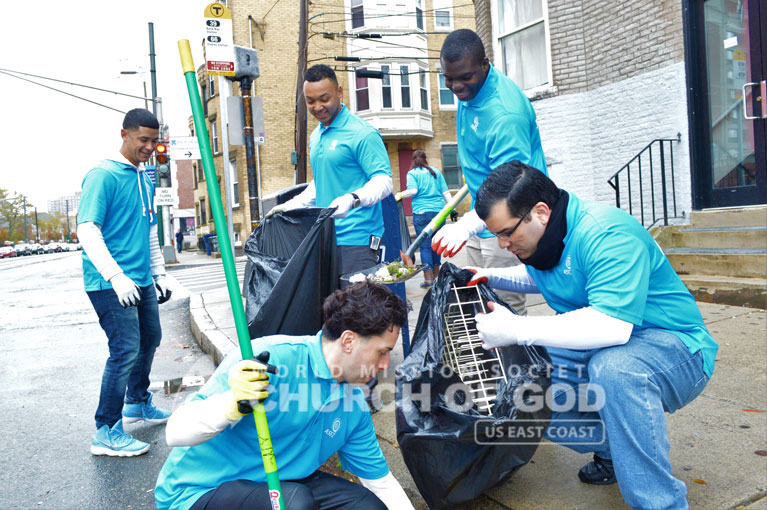 ASEZ, wmscog, world mission society church of god, boston, ma, massachusetts, cleanup, landscaping, reduce crime, volunteerism, new england, Hurricane Willa, Brookline, mother's street