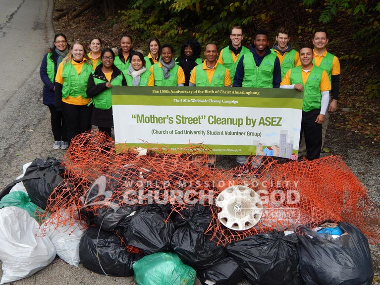 ASEZ, wmscog, world mission society church of god, PA, Pennsylvania, cleanup, reduce crime, volunteerism, pittsburgh, Pitt, university, Oakland, Mother's Street