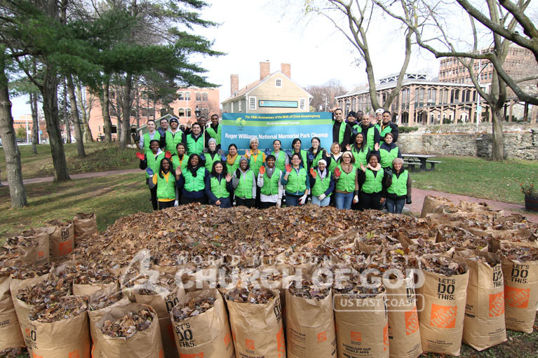 Group photo of ASEZ volunteers from the World Mission Society Church of God after Roger Williams Park cleanup