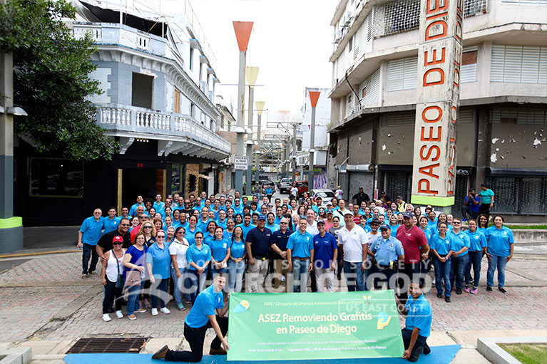 ASEZ Graffiti Removal in the Paseo de Diego in Rio Piedras PR